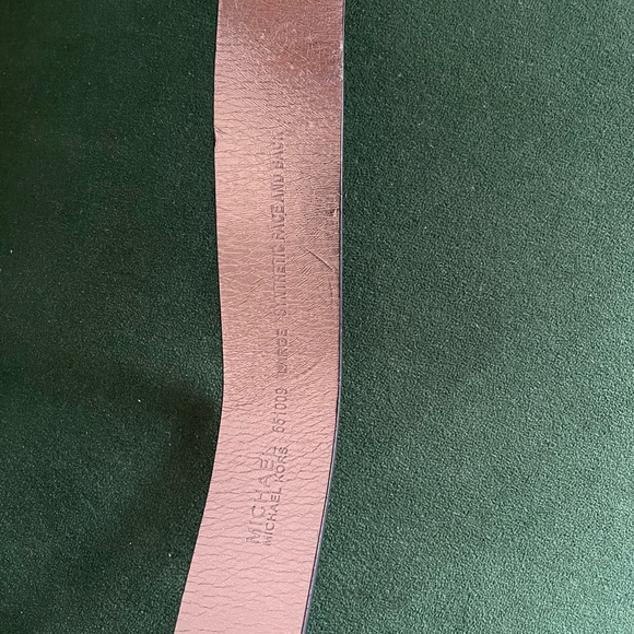 Michael Kors Black Belt with Silver MK Logo - Picture 4 of 5